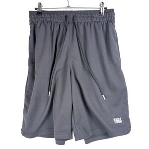 NBA Mens Basketball Shorts Gray Mesh Athletic Drawstring Size Medium